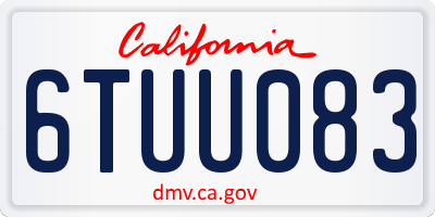CA license plate 6TUU083