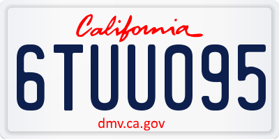 CA license plate 6TUU095