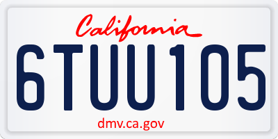 CA license plate 6TUU105