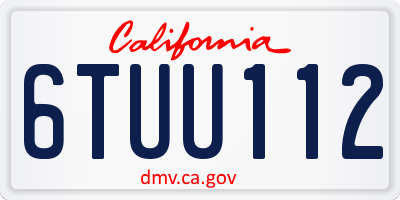 CA license plate 6TUU112