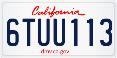 CA license plate 6TUU113