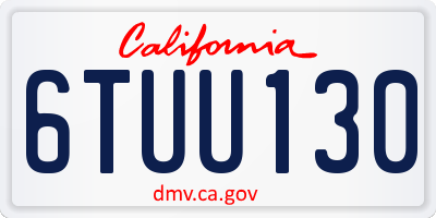 CA license plate 6TUU130