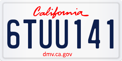 CA license plate 6TUU141