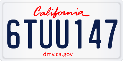 CA license plate 6TUU147