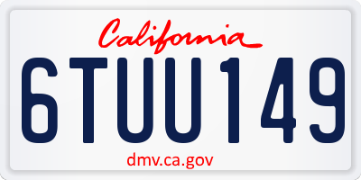 CA license plate 6TUU149