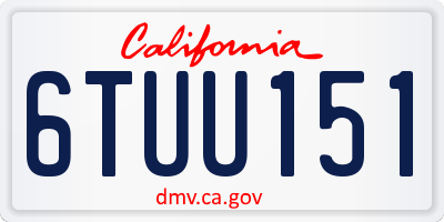 CA license plate 6TUU151