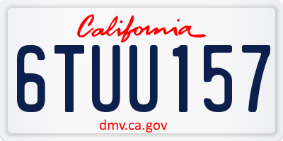 CA license plate 6TUU157