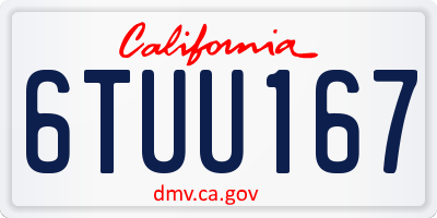 CA license plate 6TUU167