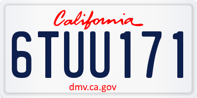 CA license plate 6TUU171