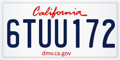 CA license plate 6TUU172