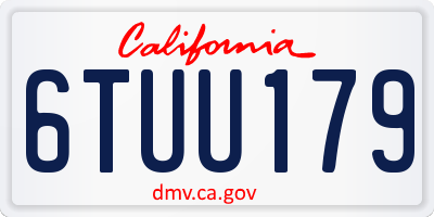 CA license plate 6TUU179