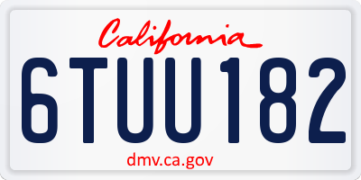 CA license plate 6TUU182