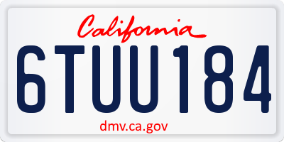 CA license plate 6TUU184