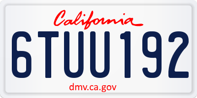 CA license plate 6TUU192