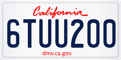 CA license plate 6TUU200