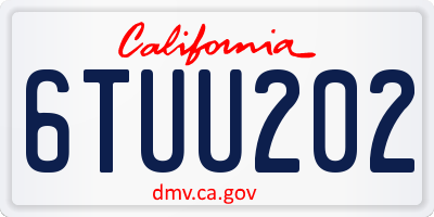 CA license plate 6TUU202