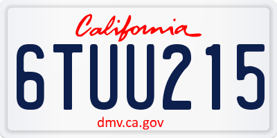 CA license plate 6TUU215