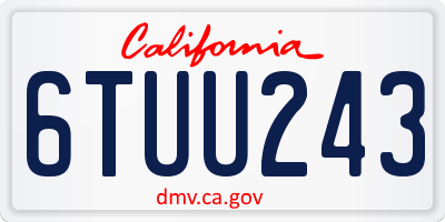CA license plate 6TUU243