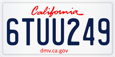 CA license plate 6TUU249