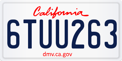 CA license plate 6TUU263