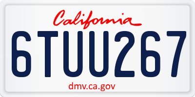 CA license plate 6TUU267