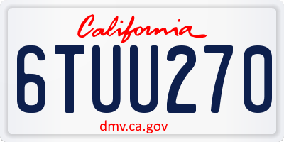 CA license plate 6TUU270