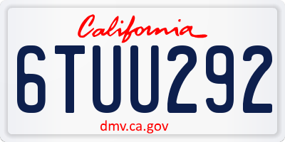 CA license plate 6TUU292