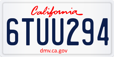 CA license plate 6TUU294