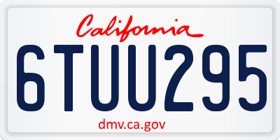CA license plate 6TUU295