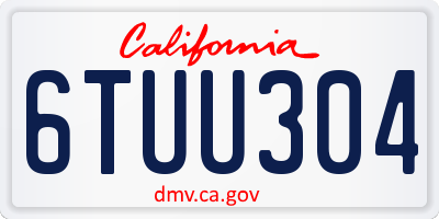 CA license plate 6TUU304