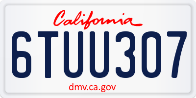 CA license plate 6TUU307