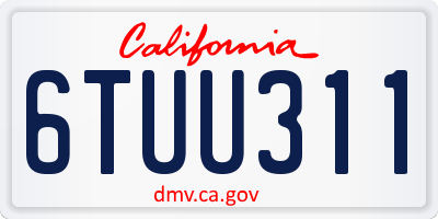 CA license plate 6TUU311