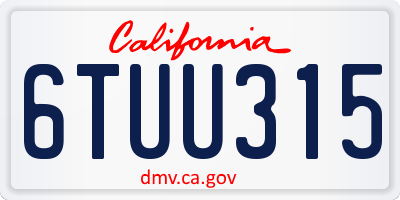 CA license plate 6TUU315
