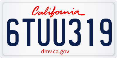 CA license plate 6TUU319