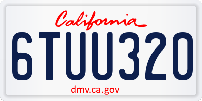 CA license plate 6TUU320