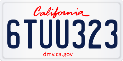 CA license plate 6TUU323