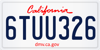 CA license plate 6TUU326