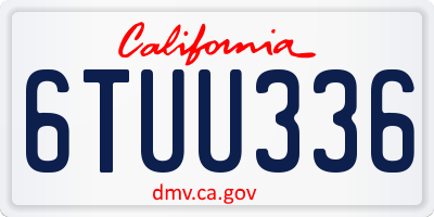 CA license plate 6TUU336