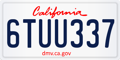CA license plate 6TUU337