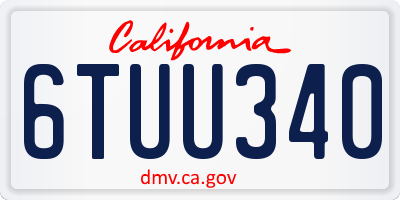 CA license plate 6TUU340