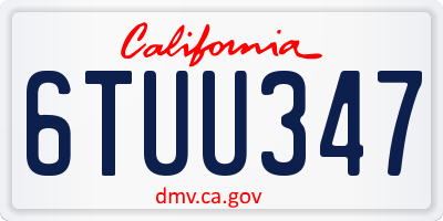 CA license plate 6TUU347
