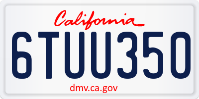 CA license plate 6TUU350