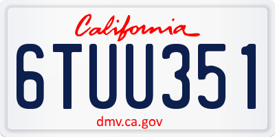 CA license plate 6TUU351