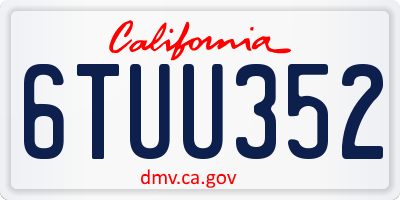 CA license plate 6TUU352