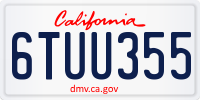 CA license plate 6TUU355