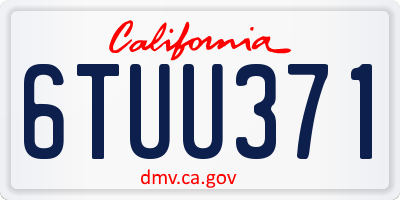 CA license plate 6TUU371
