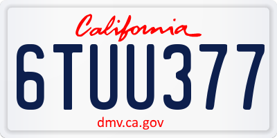 CA license plate 6TUU377