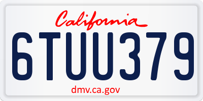 CA license plate 6TUU379