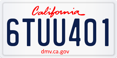 CA license plate 6TUU401
