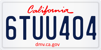 CA license plate 6TUU404